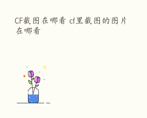 CF截图在哪看 cf里截图的图片在哪看