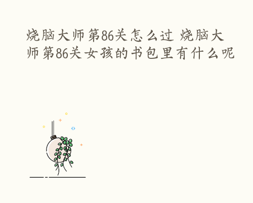 烧脑大师第86关怎么过 烧脑大师第86关女孩的书包里有什么呢