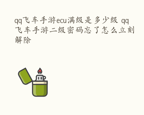 qq飞车手游ecu满级是多少级 qq飞车手游二级密码忘了怎么立刻解除