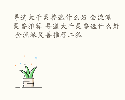 寻道大千灵兽选什么好 全流派灵兽推荐 寻道大千灵兽选什么好 全流派灵兽推荐二狐