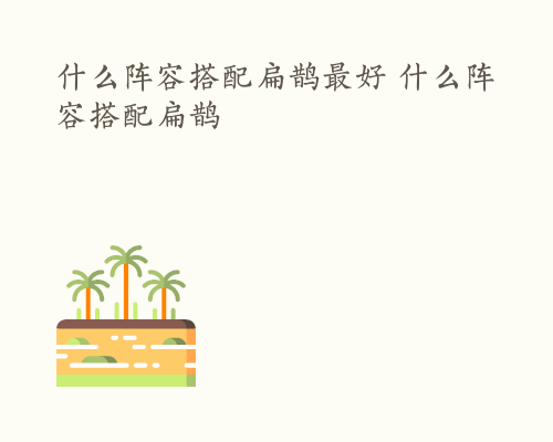 什么阵容搭配扁鹊最好 什么阵容搭配扁鹊