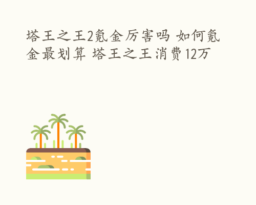 塔王之王2氪金厉害吗 如何氪金最划算 塔王之王消费12万