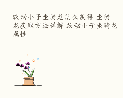 跃动小子坐骑龙怎么获得 坐骑龙获取方法详解 跃动小子坐骑龙属性