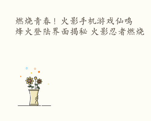 燃烧青春！火影手机游戏仙鸣烽火登陆界面揭秘 火影忍者燃烧