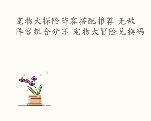 宠物大探险阵容搭配推荐 无敌阵容组合分享 宠物大冒险兑换码