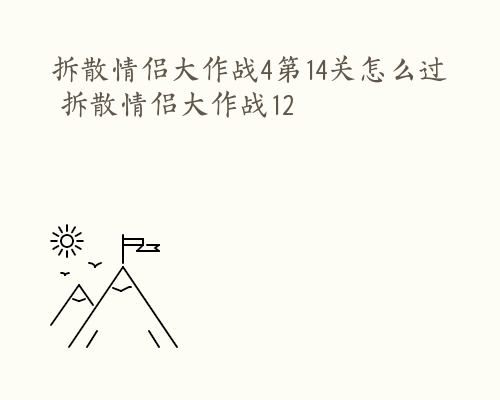 拆散情侣大作战4第14关怎么过 拆散情侣大作战12